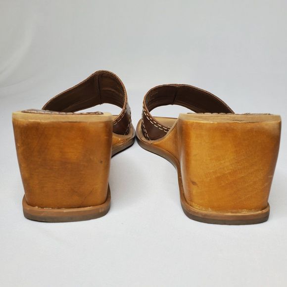 Vintage Y2K DOCKERS Sandals Slip-On Wedge Brown Patchwork Women's Size 8.5 - Picture 5 of 10